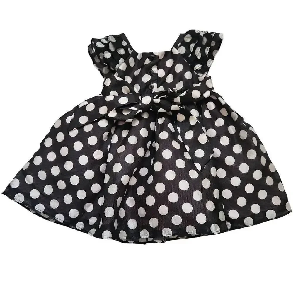 Laura Ashley Baby Girl Size 12M Brown Pink Polka Dot Flower Dress